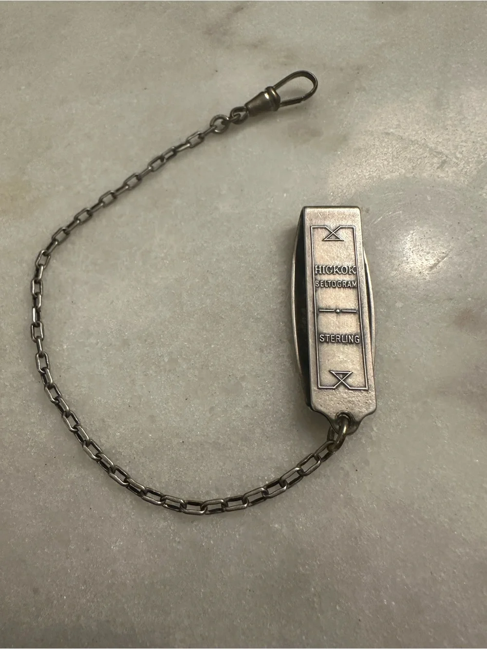 VTG Hickok Beltogram sterling silver 925 art deco watch chain